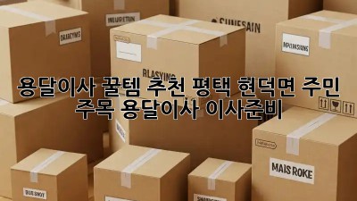 용달이사 꿀템 추천!📦 평택 현덕면 주민 주목! #용달이사 #이사준비