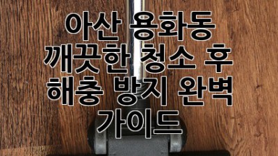 아산 용화동 깨끗한 청소 후 해충 방지 완벽 가이드